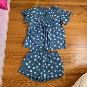 J Crew girls top and shorts set